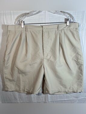 Palm Beach Golf Men's Classic Pleated Casual Shorts Khaki Size 40